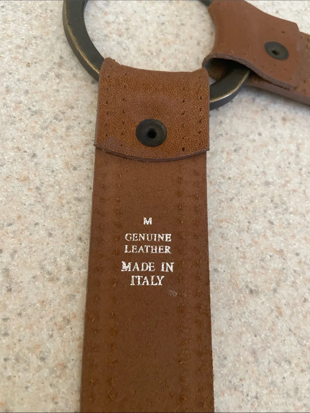 Express Genuine Leather Belt Made in Italy Brown Ring Belt M